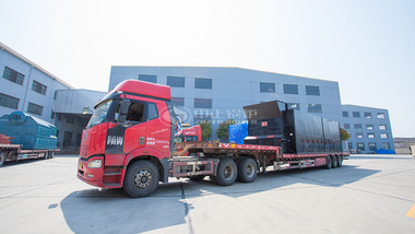 发往吴江横扇新艺织造15吨DZL系列三锅筒生物质蒸汽yabo手机娱乐