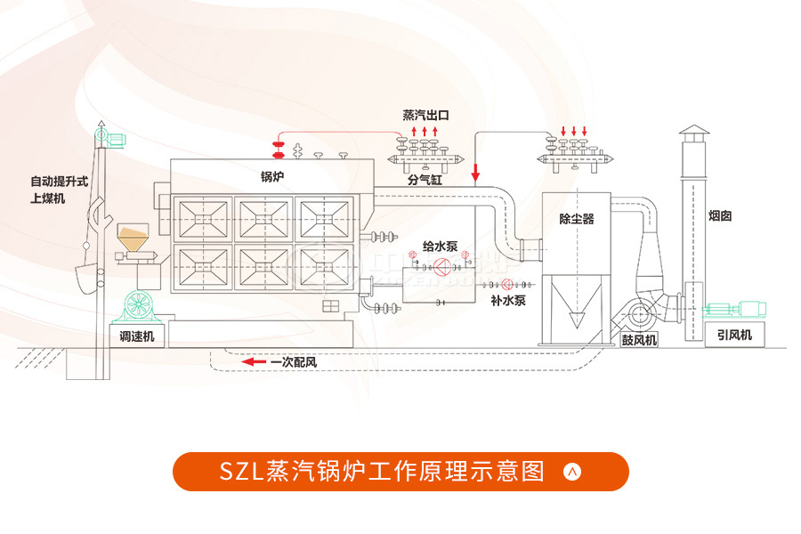 中正SZL系列生物質(zhì)鍋爐原理示意圖