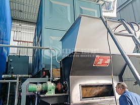東發紡織200萬大卡YLW系列燃生物質導熱油鍋爐項目