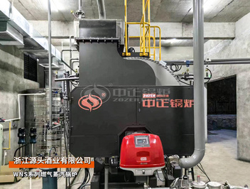 源头酒业WNS系列2吨燃气蒸汽锅炉酿酒行业项目