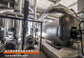 臨沂瑞發德240萬大卡YQW系列燃氣導熱油鍋爐食品行業項目
