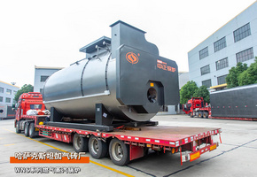 出口哈薩克斯坦WNS系列6噸燃?xì)庹羝仩t建材加氣磚項(xiàng)目