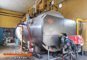 出口哈薩克斯坦WNS系列6噸燃氣蒸汽鍋爐建材加氣磚項目
