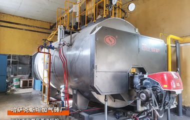出口哈薩克斯坦WNS系列6噸燃氣蒸汽鍋爐建材加氣磚項目