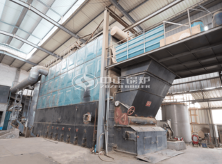 永乐高锅炉900万大卡燃煤导热油炉现场图