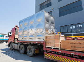 永乐高自然气锅炉本体以及配套装备发货现场