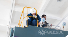 永乐高锅炉质量万里行走访国药一心WNS燃气蒸汽锅炉房