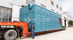 永乐高锅炉21MW燃气低氮热水锅炉高效发货现场