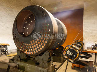 正在举行焊缝X射线探伤的锅炉部件