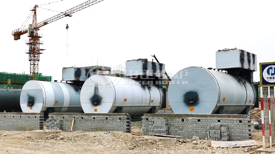 运行于武威伊利生产基地的3台众腾娱乐WNS型15吨燃气蒸汽锅炉
