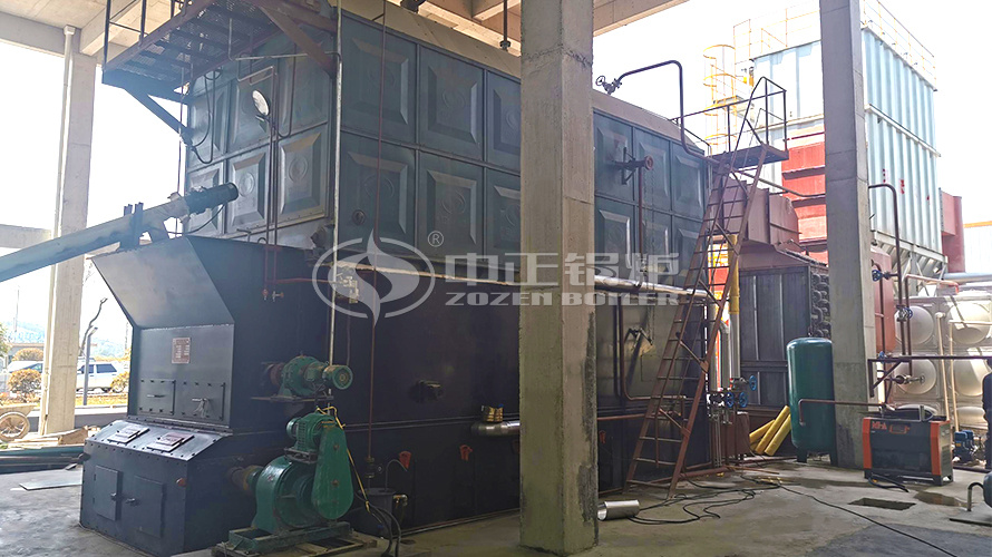 运行于湖南领建的众腾娱乐10吨SZL系列生物质链条炉排蒸汽锅炉