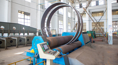 永乐高锅炉四辊数控卷板机视频