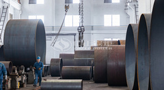 永乐高锅炉生产工艺之锅筒组对作业区