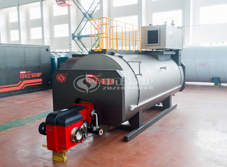 锅壳式全湿背式三回程烟火管锅炉实物图