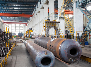 加工后的SZS燃气锅炉汽包部件