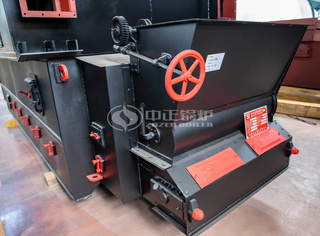 永乐高链条炉排导热油锅炉下料斗