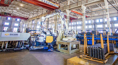 永乐高锅炉全自动弯管生产线高效作业中