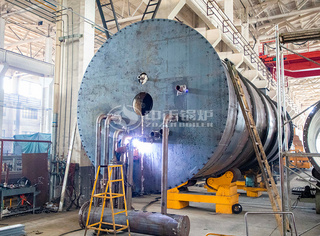 正在装配的永乐高燃气导热油锅炉本体