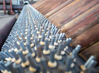 受热管子焊接后的锅炉集箱制品