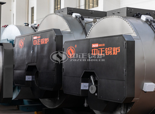 完成油漆后的永乐高WNS系列节能燃油锅炉