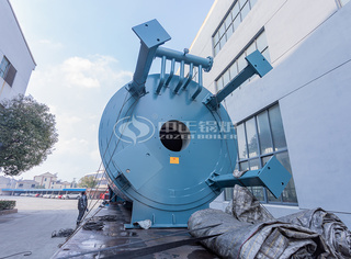 永乐高立式燃气导热油锅炉支座装置完成后出厂