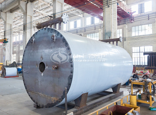 装配完保温质料的永乐高燃油燃气导热油锅炉炉体