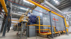 永乐高锅炉多台SZS系列70MW燃气热水锅炉案例现场