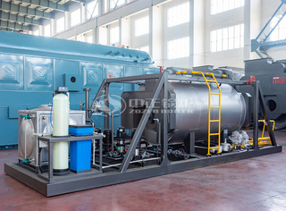 永乐高0.7兆瓦撬装热水锅炉正准备装箱发往智利