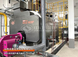 山东众音WNS系列5吨氢气蒸汽锅炉化工行业项目