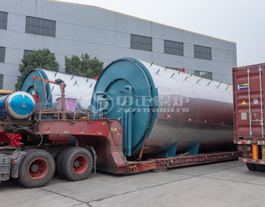 该立式燃气导热油锅炉采用立式布置，结构紧凑，有效减少了占地面积