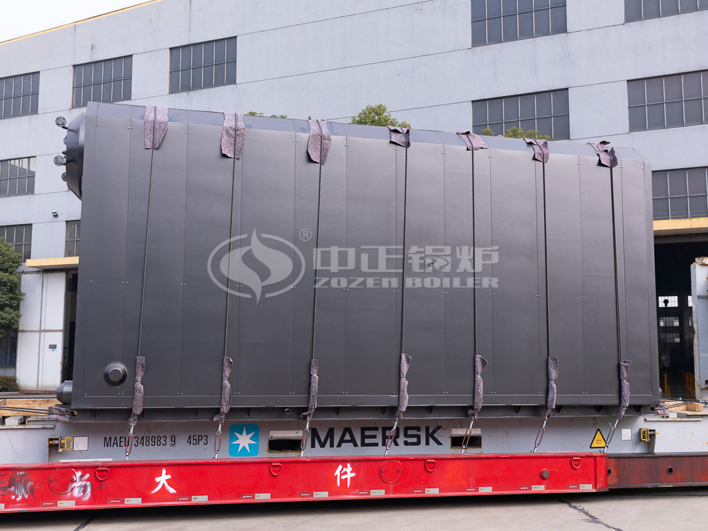 中正锅炉厂区内，8吨蒸汽锅炉及配套辅机正在有序装车