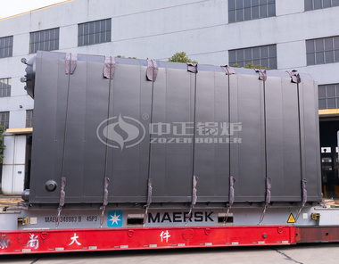 中正锅炉厂区内，8吨蒸汽锅炉及配套辅机正在有序装车