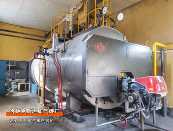 出口哈萨克斯坦WNS系列6吨燃气蒸汽锅炉建材加气砖项目